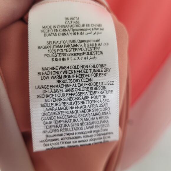 BCBGMAXASRIA Haley coral pink colorblock sheath dress Size 2 Mod Retro 70s - Picture 7 of 7